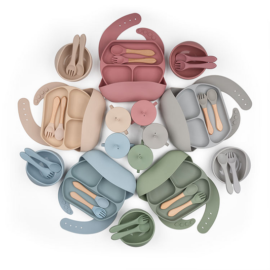 Feeding Bib Baby Silicone Bowl and Plate