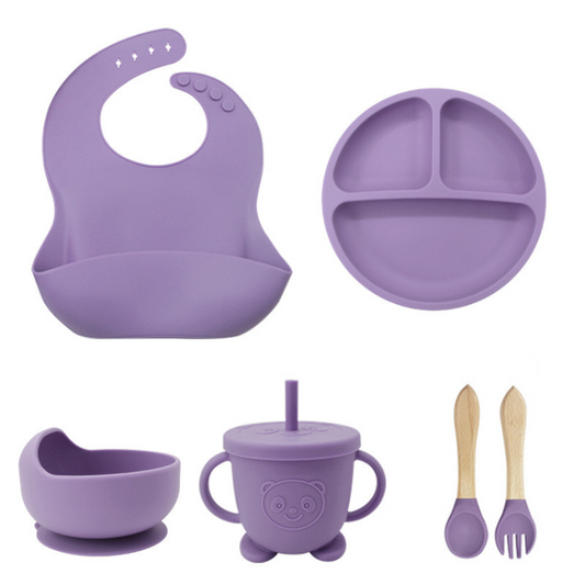 Feeding Bib Baby Silicone Bowl and Plate