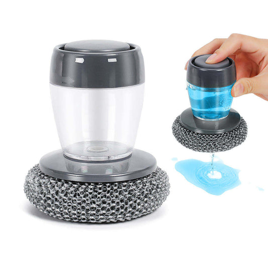PET Soap Dispensing Palm Scrub Cleaning Brush