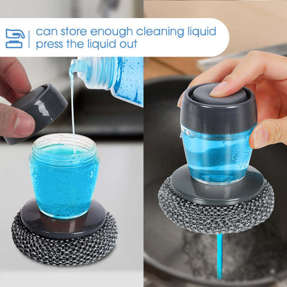 PET Soap Dispensing Palm Scrub Cleaning Brush