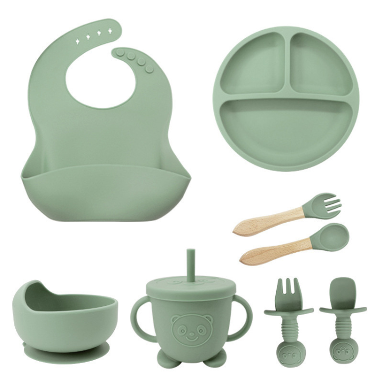 Feeding Bib Baby Silicone Bowl and Plate