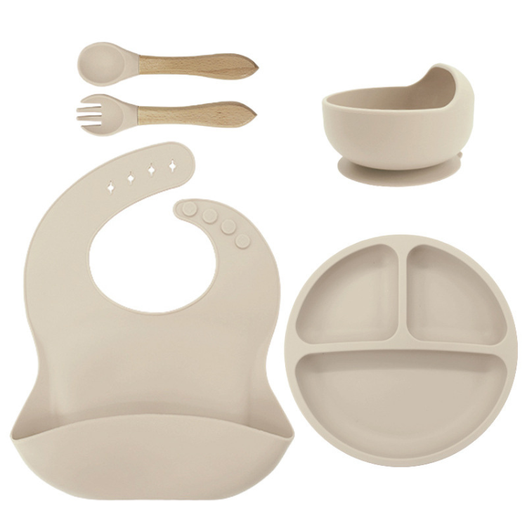 Feeding Bib Baby Silicone Bowl and Plate