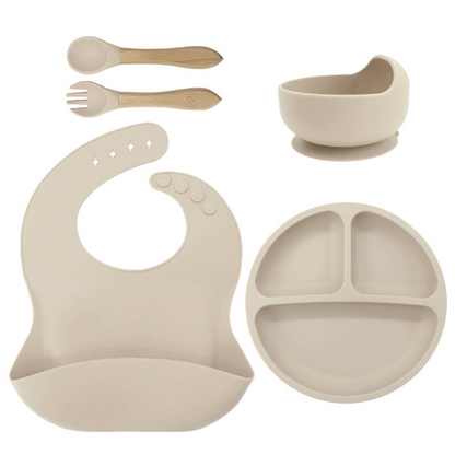 Feeding Bib Baby Silicone Bowl and Plate