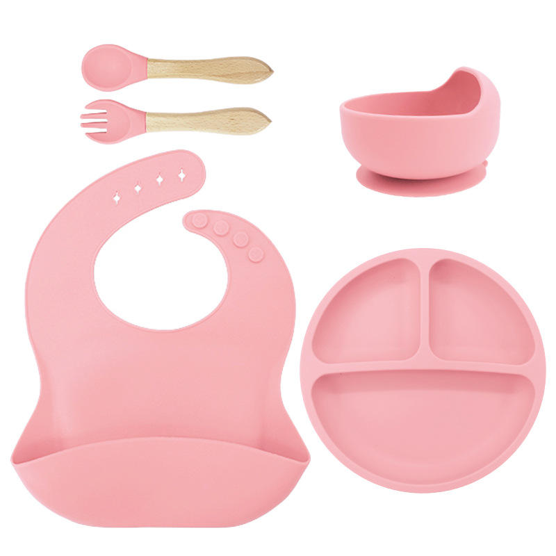 Feeding Bib Baby Silicone Bowl and Plate