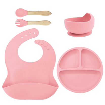 Feeding Bib Baby Silicone Bowl and Plate