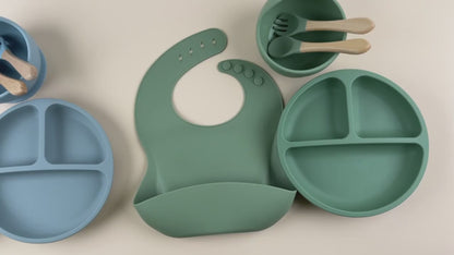 Feeding Bib Baby Silicone Bowl and Plate